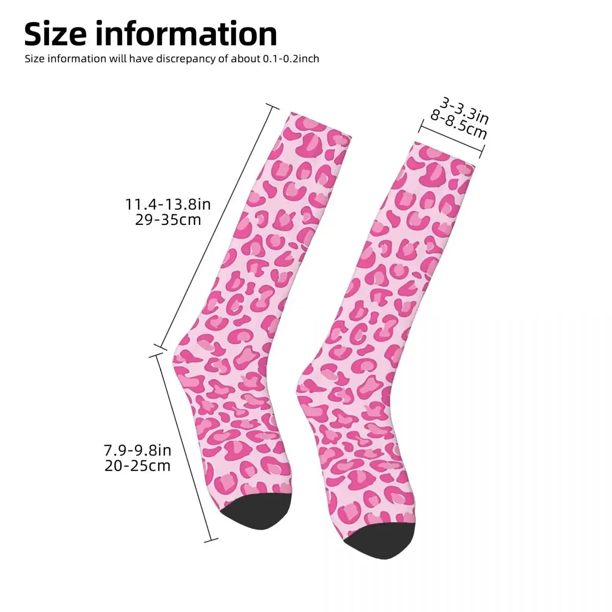 Pink Leopard Print Socks Harajuku Sweat Absorbing Stockings All Season Long Socks Accessories for Unisex Christmas Gifts