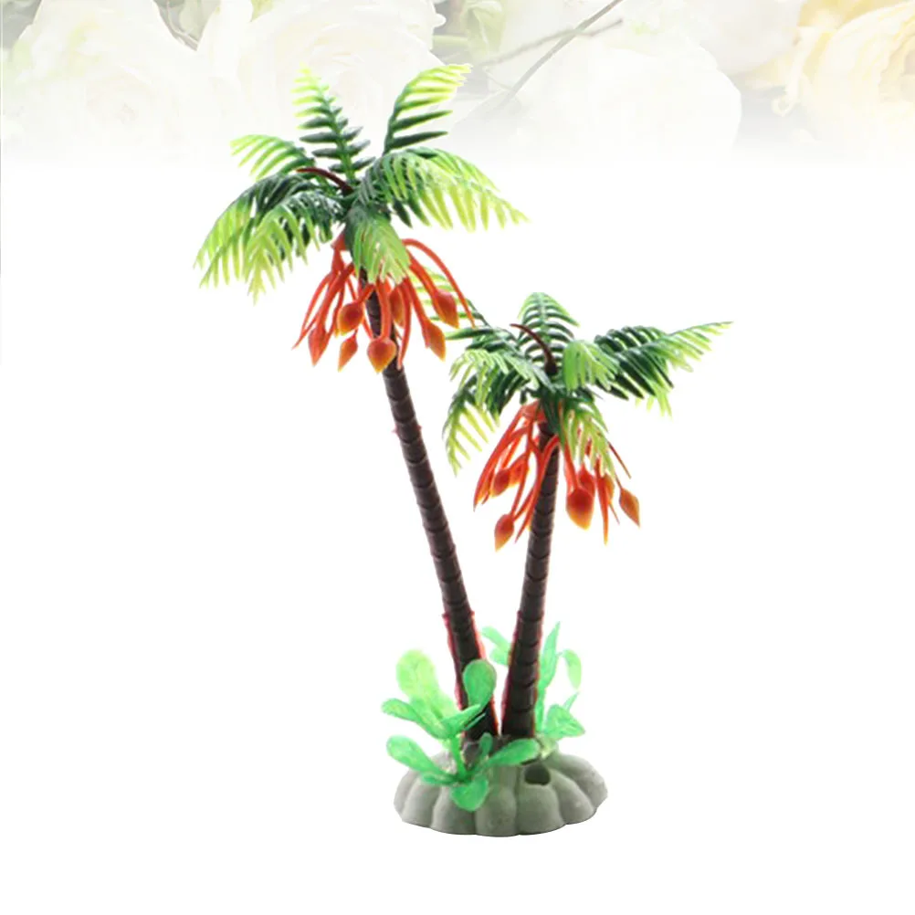 

6Pcs Simulation Coconut Palm Plastic Plants Mini Aquarium Decorations Weighted Base Fish Tank Ornaments Artificial Water Plants