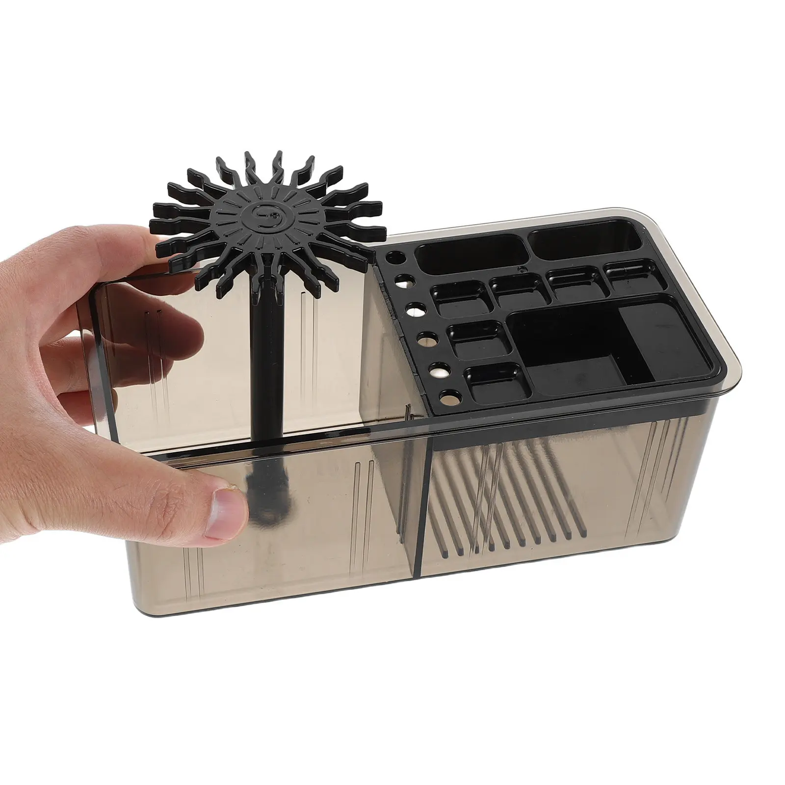 

Multi-Purpose Plastic Hanging Pen Holder Desktop Decor Space-Saving Ink Brush Stand Calligraphy Painting Brush Cleaner Organizer