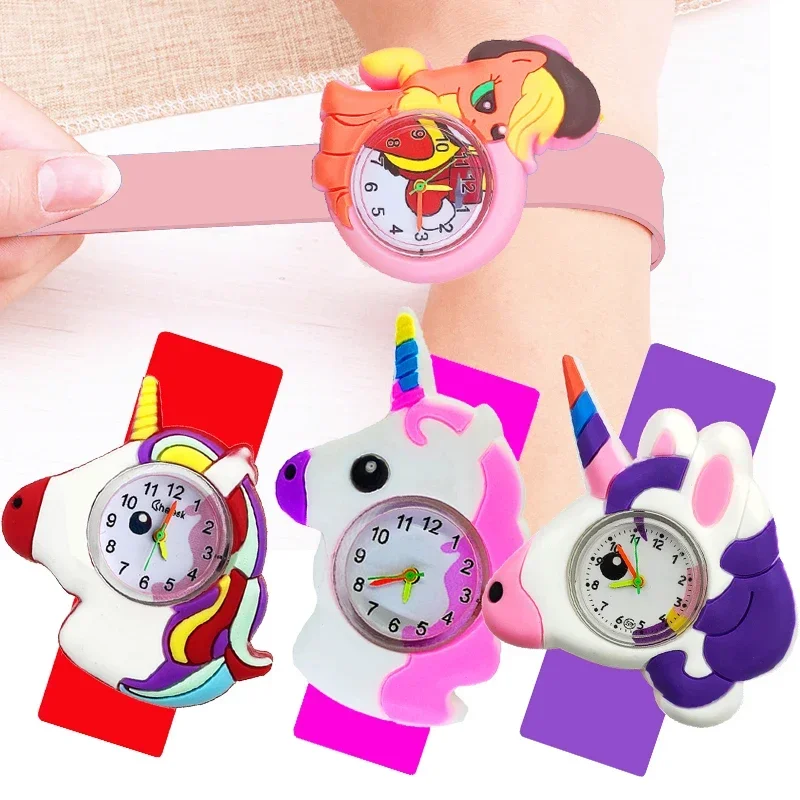 Reloj de unicornio para niños y niñas, juguete de muñeca, Slap, regalos de Navidad, regalo de cumpleaños