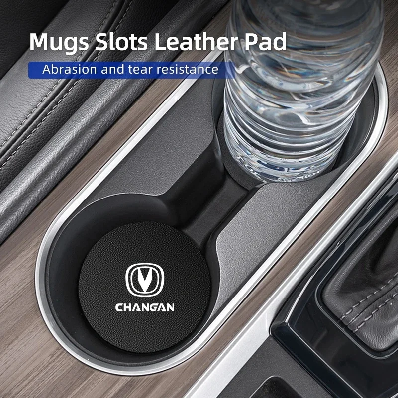 2Pcs Abrasion Resistant Car Cup Mat for Changan CS55 PLUS CS75 PLUS CS35 ALSVIN S07 S05 PLUS MAX UNI-V Auto Interior Accessories