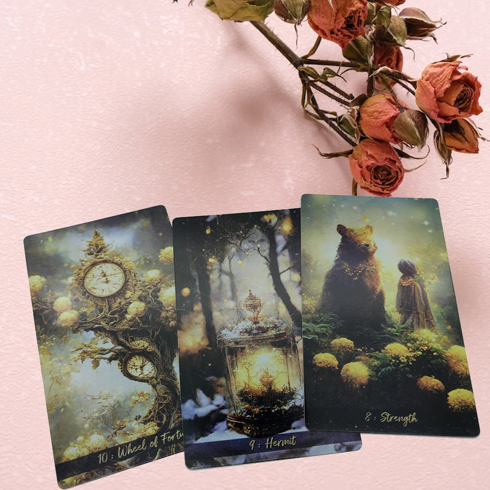 12x7cm Golden Journey Divination Tarot Card Deck with Guidebook Fortune Telling Game   English Version Thick Tarot High Quality