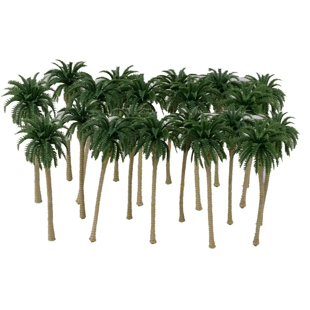 20 Tropical Coconut Model Train Railway Wargame Scenery 1:120 8cm