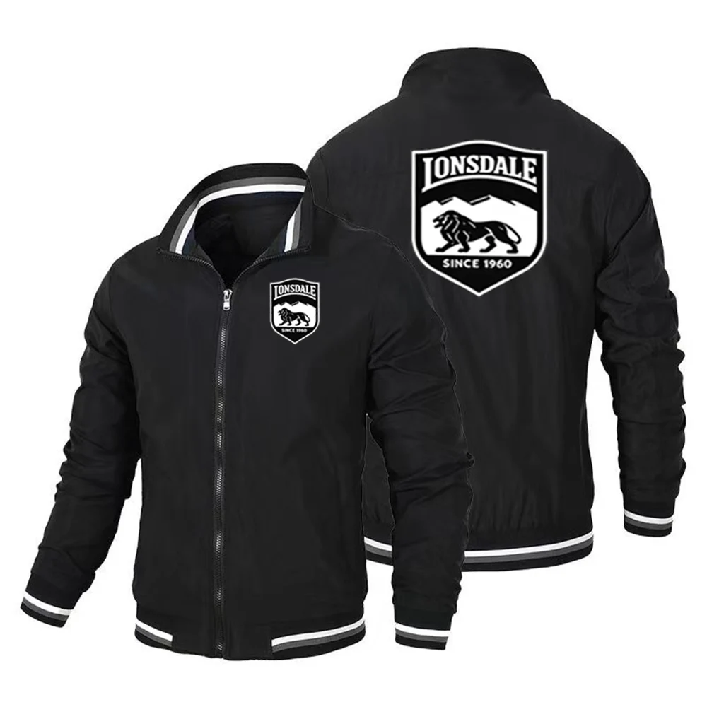 LONSDALE print 1960 new men's pilot spring and autumn loose thin fit plus size jacket baseball collar trendy casual workwear top