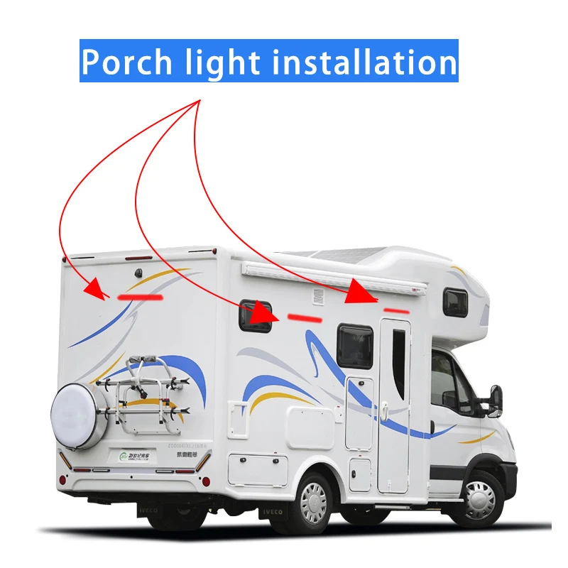 Luce LED 12V/24V Universale Per Camper, Roulotte E Tenda, 8W, Impermeabile Con 10 Perle LED, Faretto Da Esterno Per Portico E Bar - 2