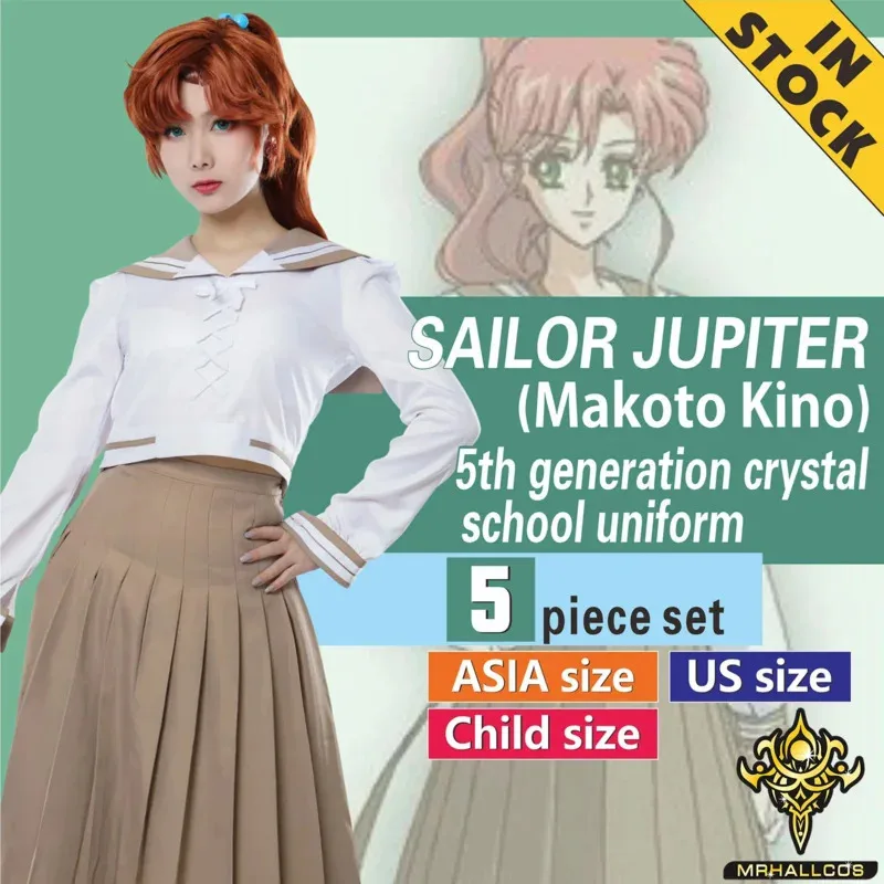 

MRHALLCOS аниме косплей Jupiter Makoto Kino Crystal школьная форма платье костюм Хэллоуин JK вечерние детские взрослые женщины b;4.f'7;j,3