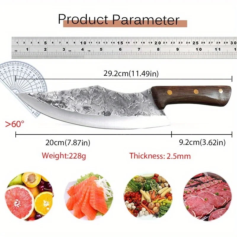 Professional Kitchen Chef Knife Forged Boning Knife Butcher Knife Cutting Knife Meat Cleaver Vegetable Chopper Beef Knife