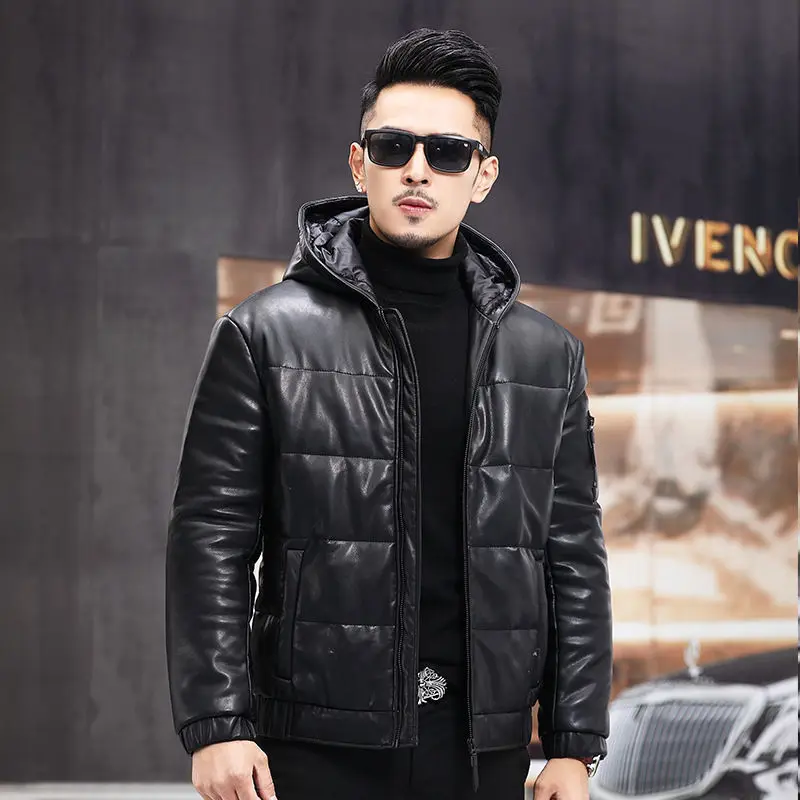 Men's Jackets Fashion Bright Hooded Winter Parka Jacket Men 2022 Down Winter Coat Men Casual Outdwear Winter Parka Coats C66