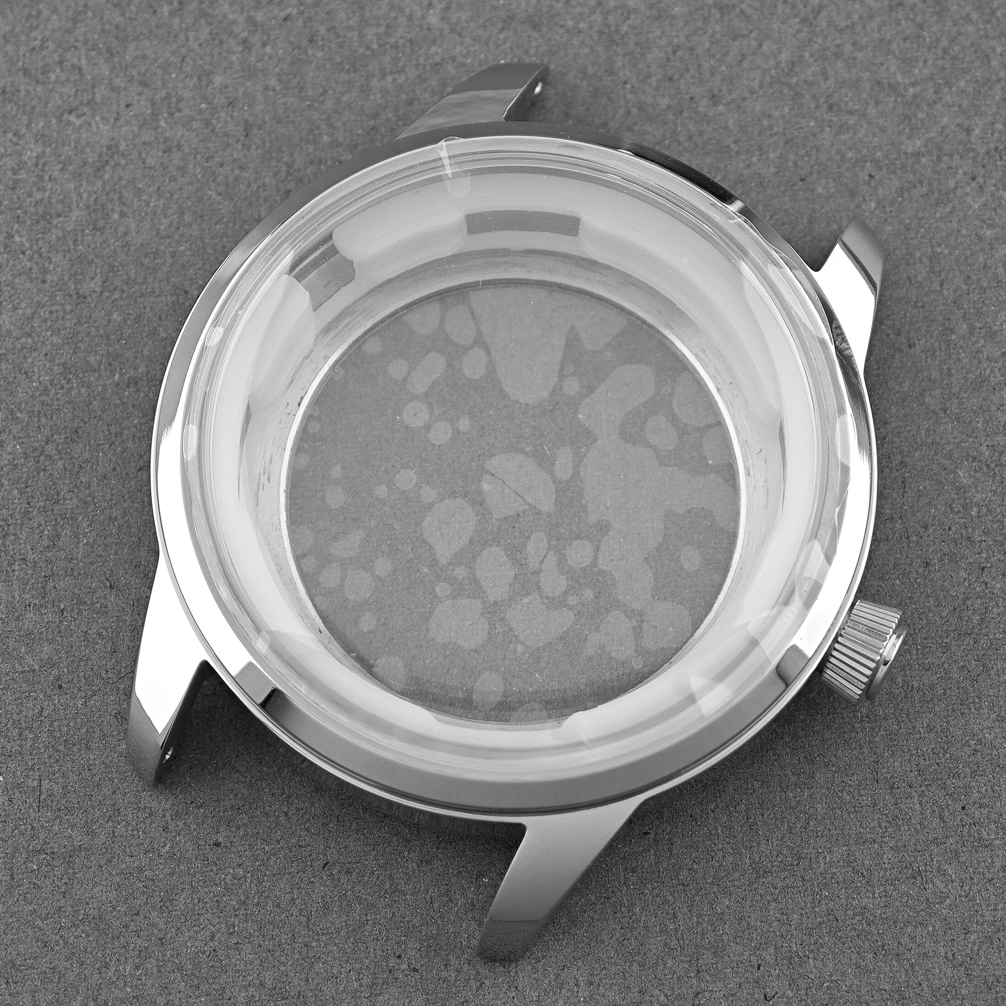 

40mm Cocktail Watch Case Fit for NH38 NH35 Automatic Movement Silver/Rose Case Arch Glass Transparent Backcover Suit 35mm Dial
