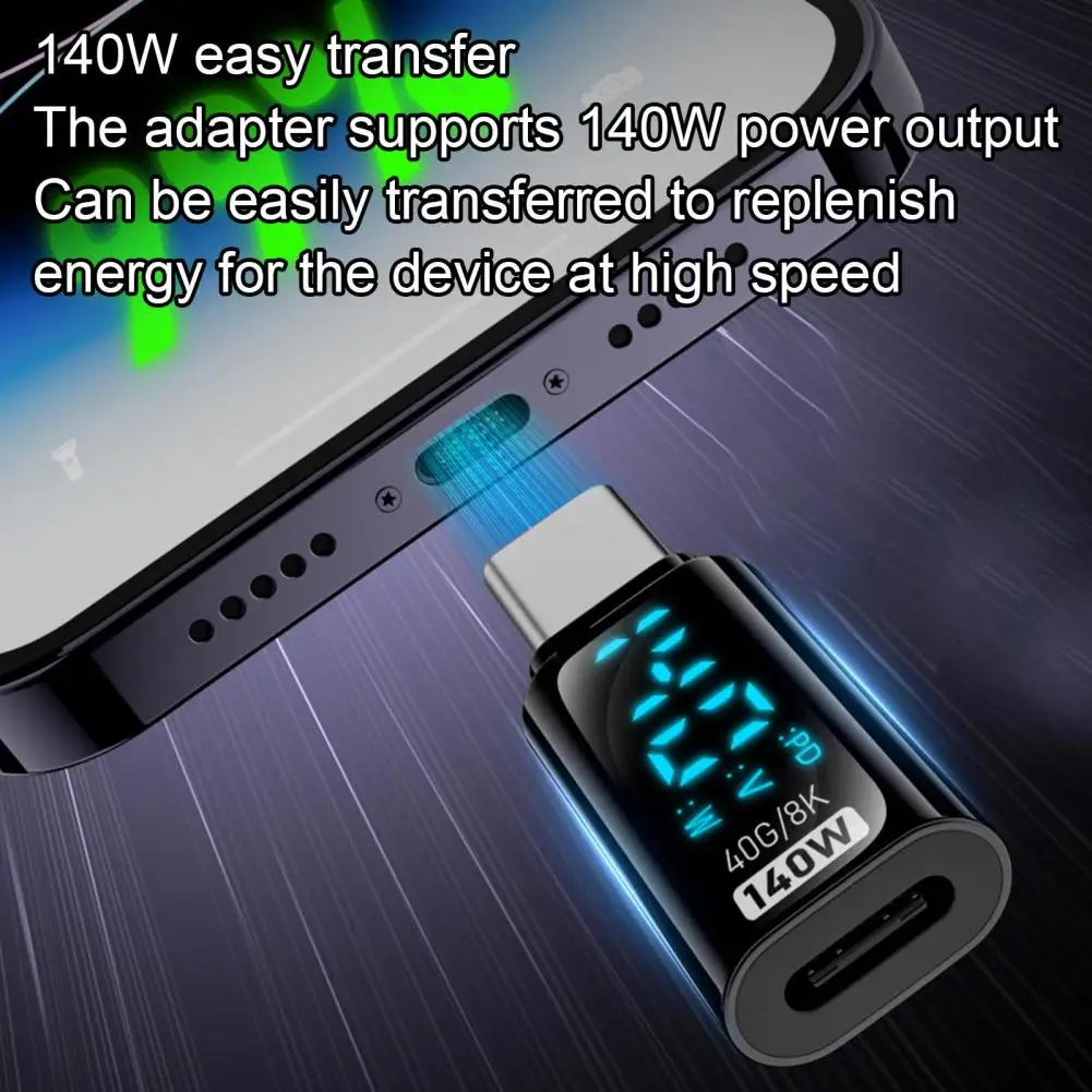 USB C Adapter Connector PD 140W Digital Display Power Charger 40Gbps Fast Data Transfer For Tablet Smart Phones