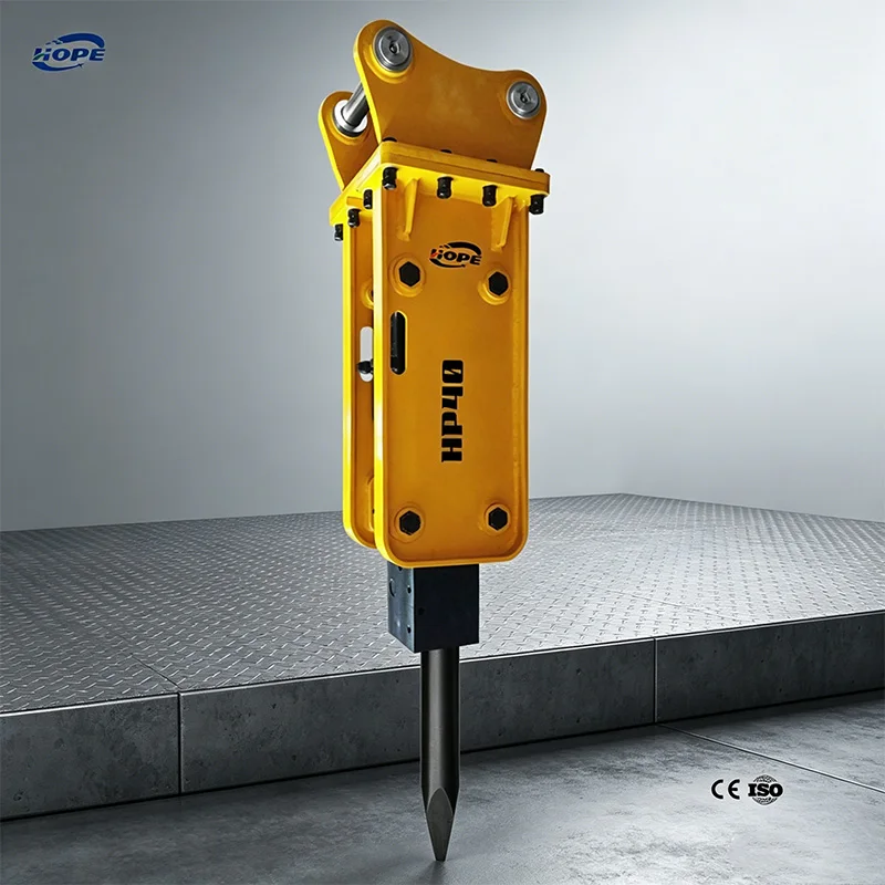 SB40 Top Hydraulic Rock Breaking Hammer, Crawler Digger Attachment High Strength Concrete Stone Demolition Accessories