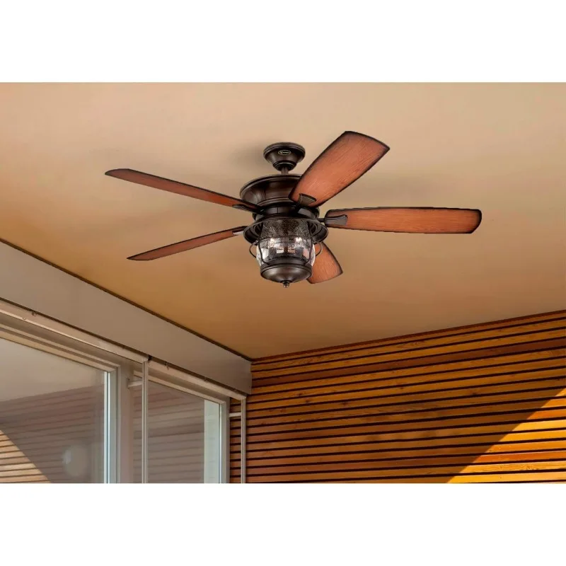 Brentford ventilatore da soffitto per interni con luce, 52 pollici, noce invecchiata, illuminazione e ventilatori da soffitto ventilatori da soffitto accessori