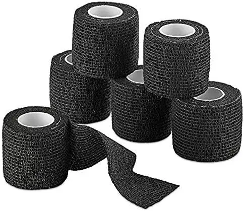 3/5/20pcs Self Adhesive Elastic Black Non Woven Bandage Tattoo Machine Grip Tape Sports Protective Wrap