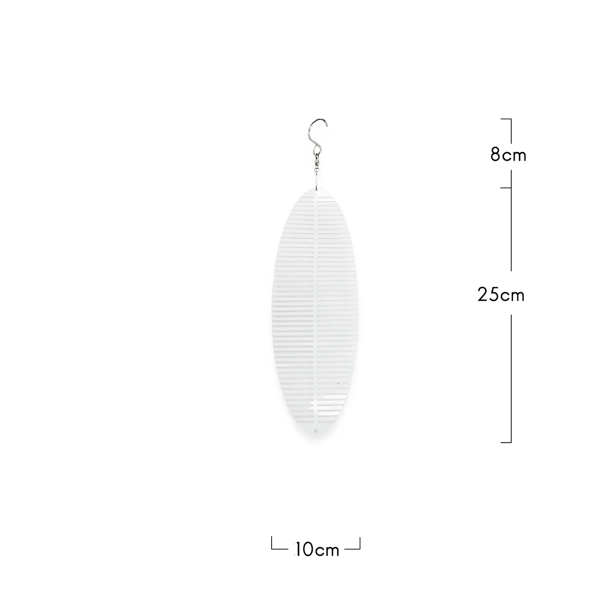 Spinner de viento cinético en blanco, campanilla en espiral 3D, escultura colgante, decoración de jardín interior y exterior, 10x25cm