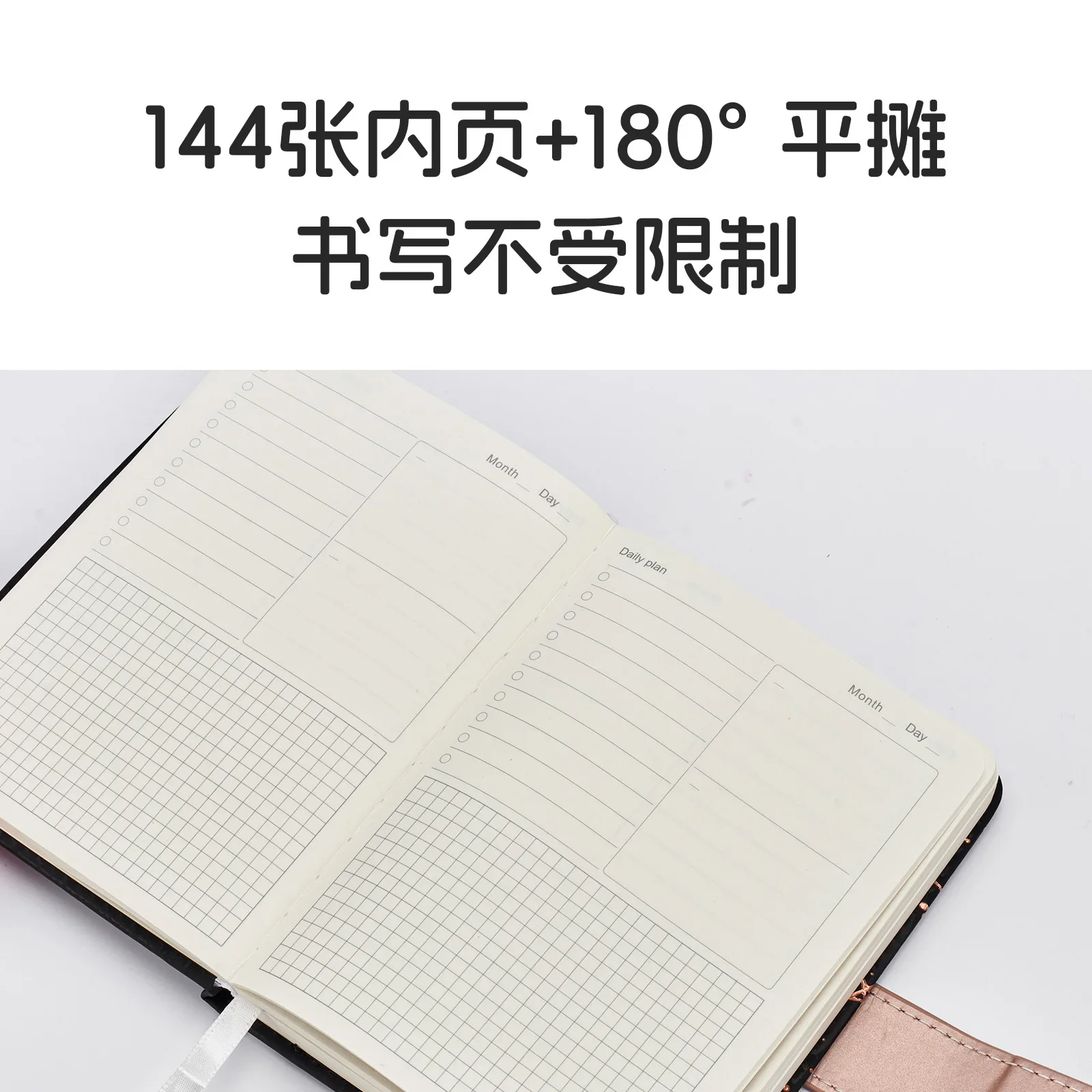 2025 Planner Notebook English Agenda  Leather Cover Monthly/Weekly/Dairy  Journal For Students School Supplies Stationery