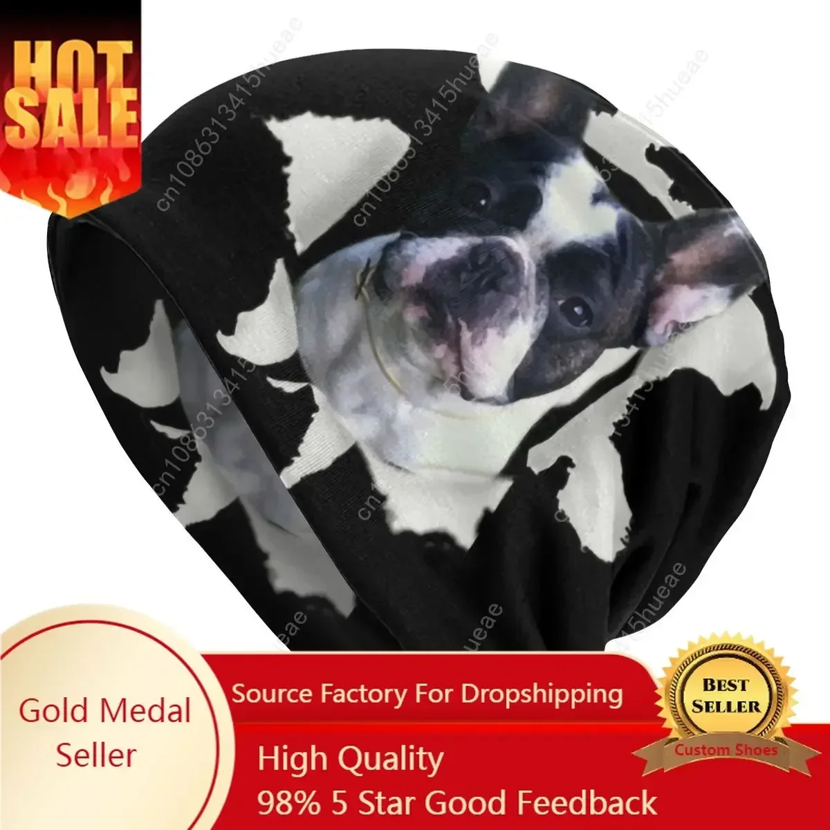 

Streetwear Winter Warm Women Men Knitting Hat Unisex Adult Cute Boston Terrier Puppy Skullies Beanies Caps Pet Dog Bonnet Hats