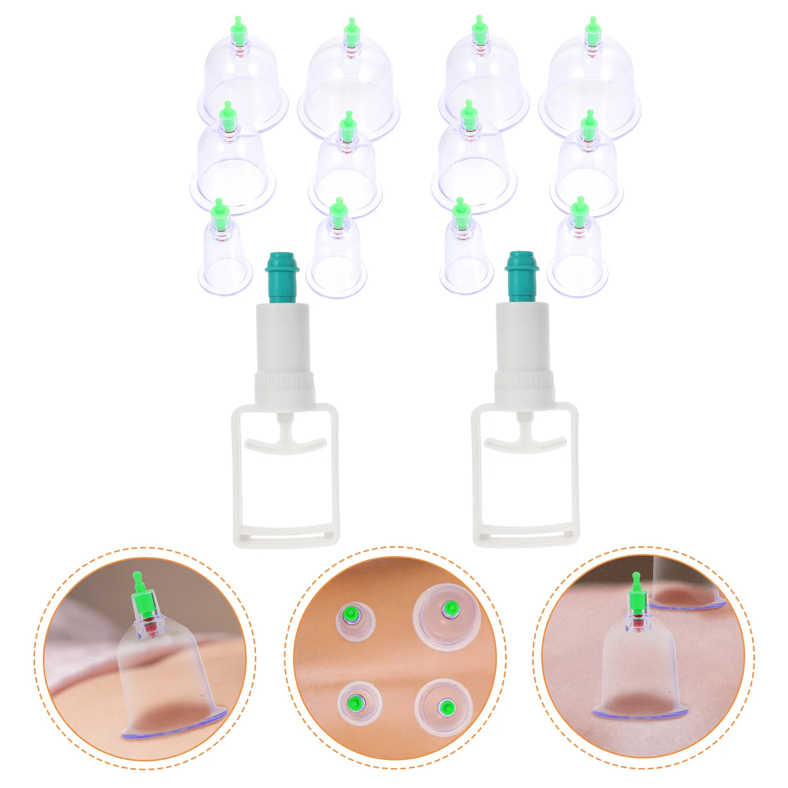 

1 Set Portable Cupping Cups Premium Pp Material Durable Vacuum Pressure Tool For Body Massage Suction Cupping Therapy Pump Body