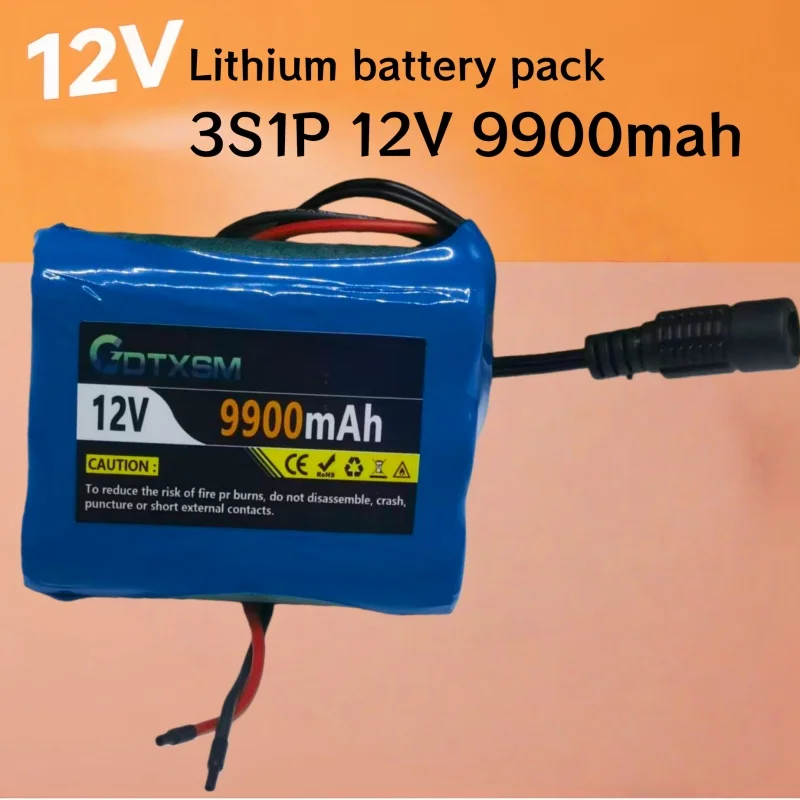 

Новая защитная пластина 3S1P, аккумулятор 12 В, 9900 мАч, 18650, литий-ионный аккумулятор постоянного тока 12,6 В + зарядное устройство.