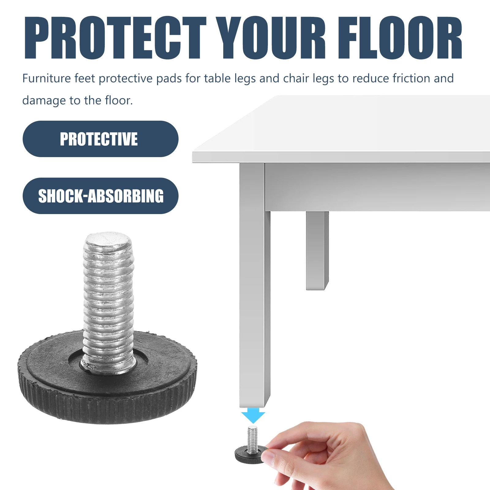 

24Pcs Adjustable Furniture Levelers Threaded Screw-in Glide Feet for Tables Chairs Cabinets Floor Scratch Protection