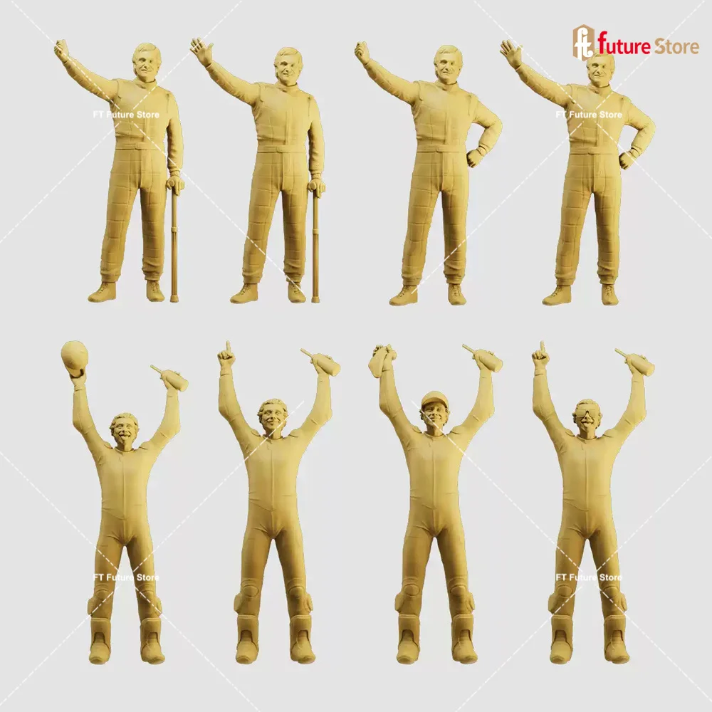 

In Stock 1/64 1/43 1/35 Racing Driver Male Figure Diorama Model Miniature Mini Dolls Creative Props For Cars Toys Crafts