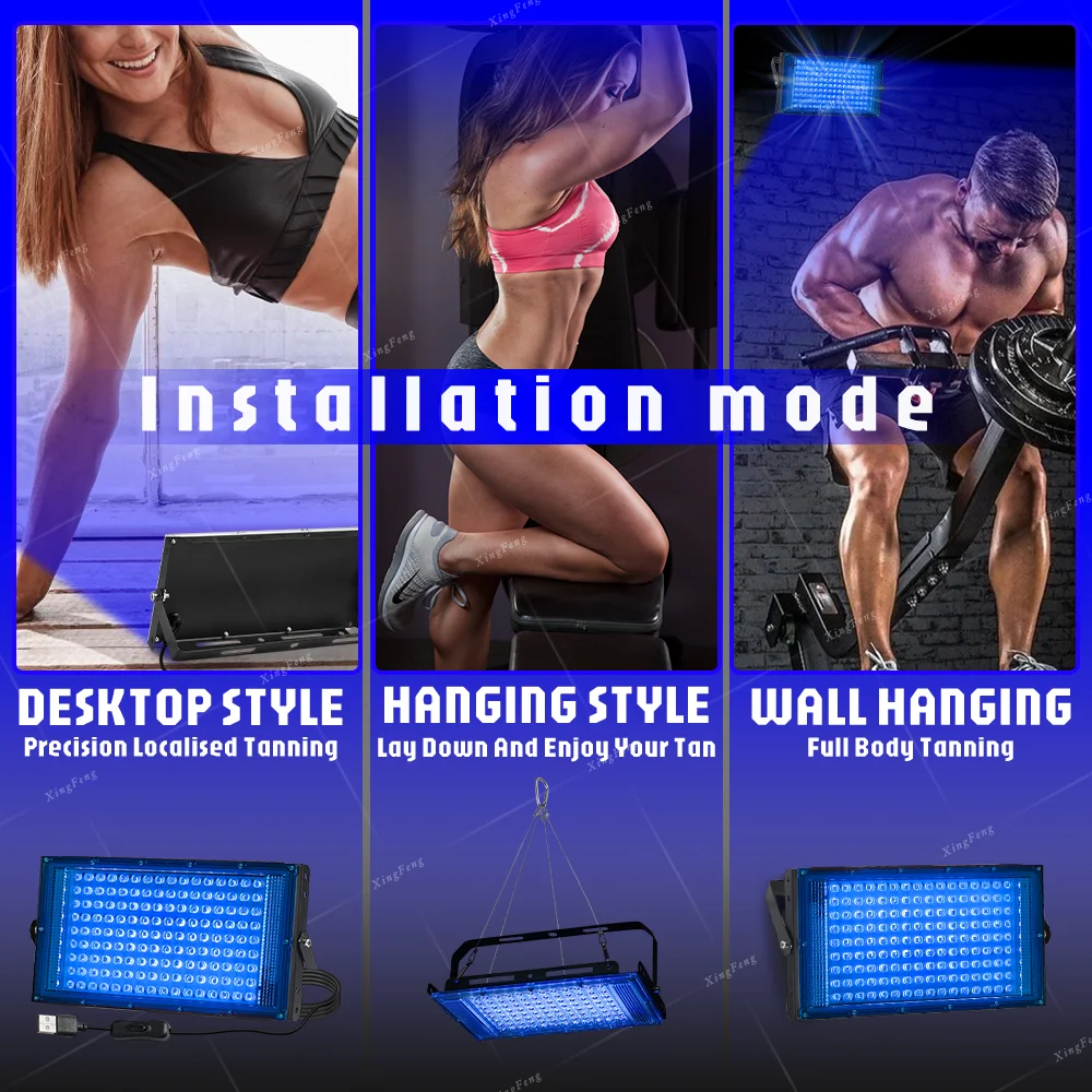 144 LED USB Tanning Light, Portable Full Spectrum Blue Light for Face and Body, Good for Home Tanning and Bronze Skin Tanning