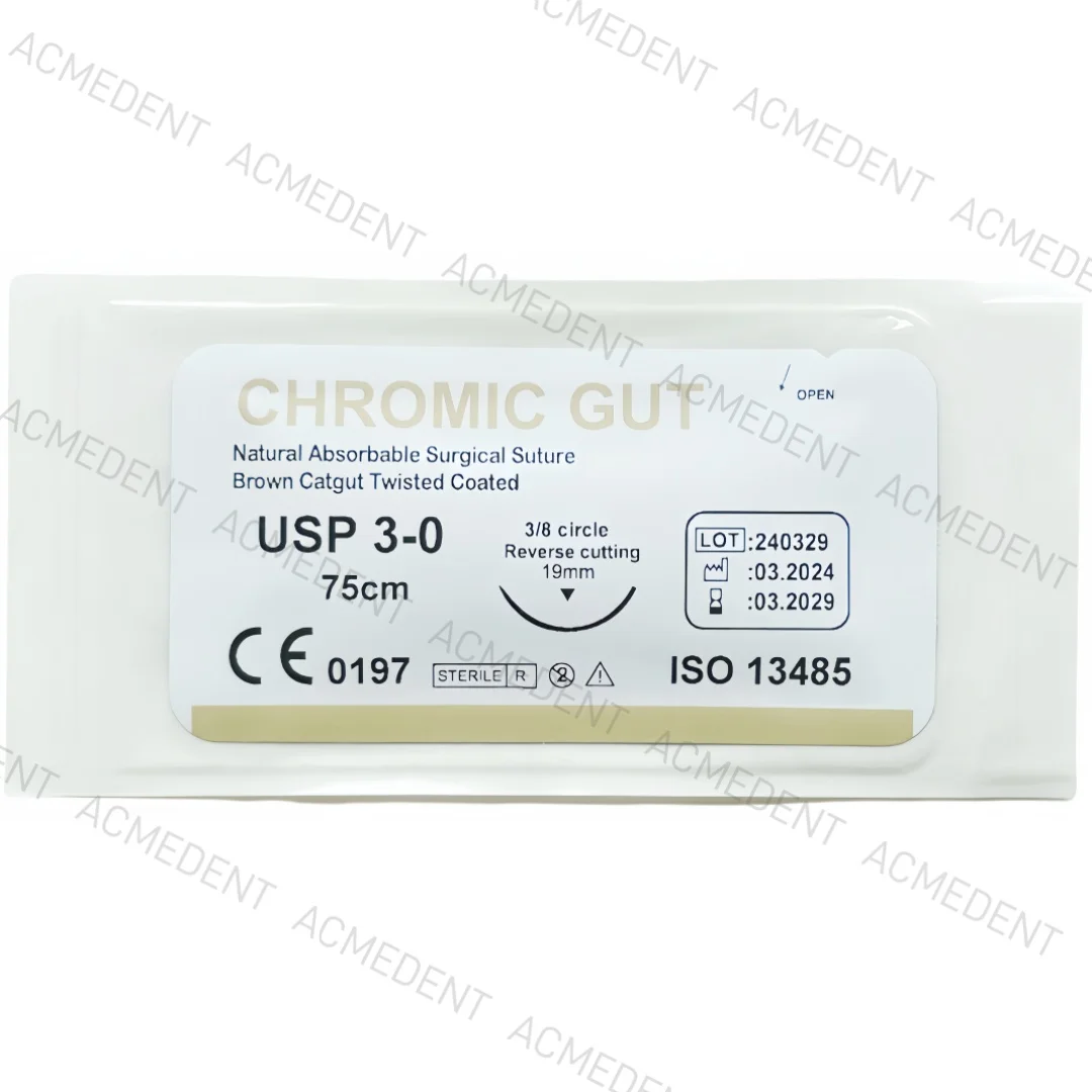 GUT USP 3-0/PGA USP 4-0 Dental Synthetic Oral Surgical Suture 75cm 3/8 Reverse Cutting 19mm Practice Kit Teaching