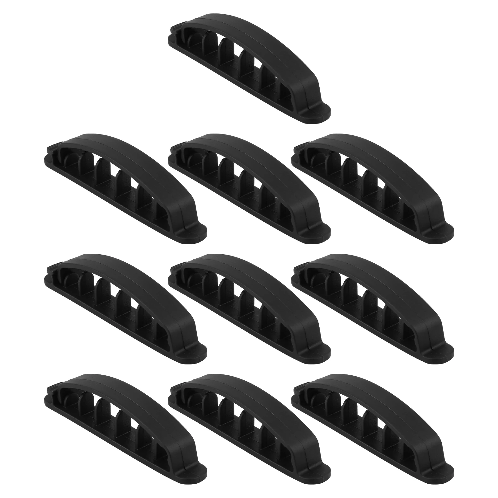 

10pcs Cable Management Clips 5-Slot Cord Holder For Desk Wire Organizer Strong Adhesive Multi Function Cable Clamp Home Office