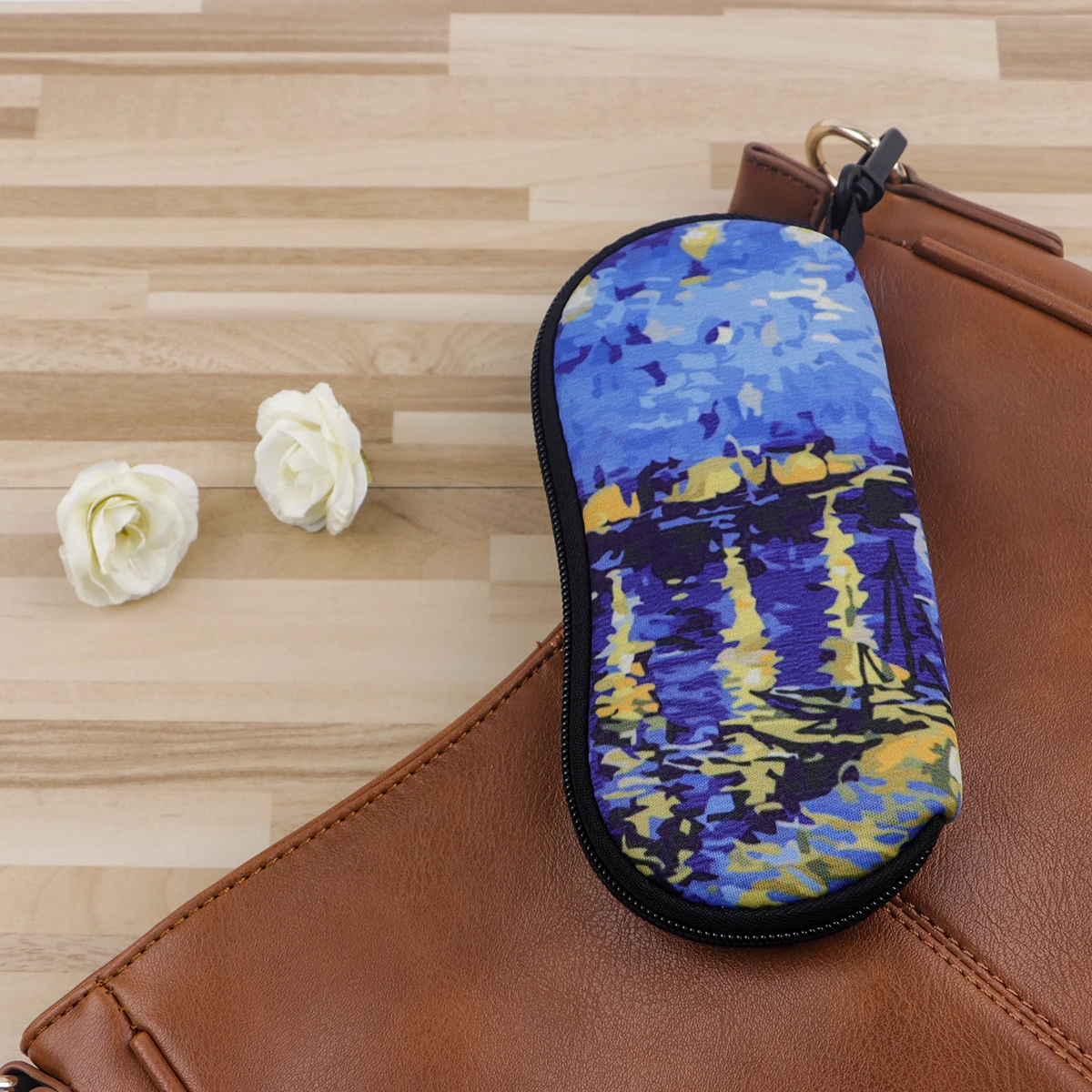 Oil Painting Glasses Case Scenery Glasses Protective Shell Clothing Accessories Men Women Fashion Glasses Bag Gifts for Friends