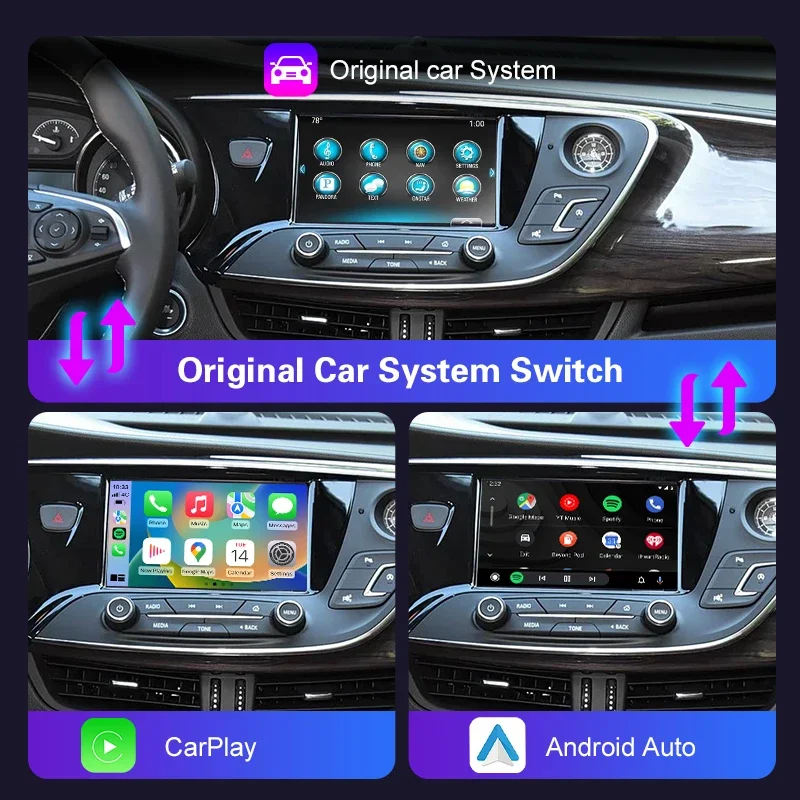 محول CarPlay اللاسلكي لـ Buick Envision 2014-2019 ترقية شاشة OEM مع التكامل التلقائي اللاسلكي Android #2