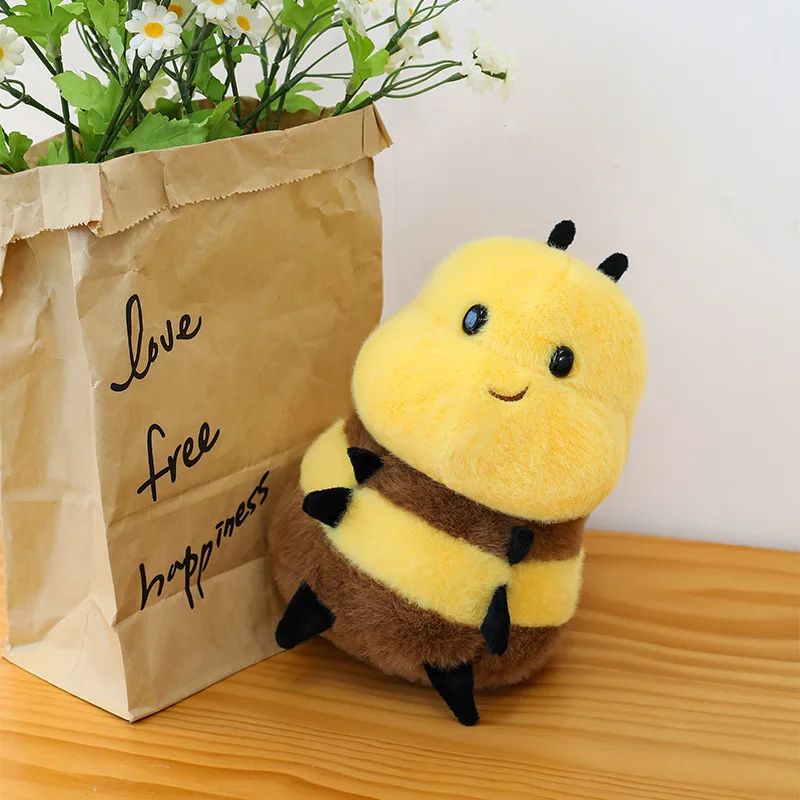 Lindo juguete de peluche Kawaii muñeco de peluche Adorable expresión de abeja juguete suave para niños regalo de cumpleaños Plushie bebé niño niña almohada de peluche
