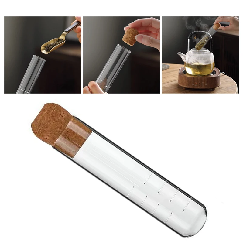 

High Borosilicate Glass Test Tube Tea Infuser Glass Design Tea Strainer for Mug Fancy Filter New Puer Herb Tea Tools Accessories