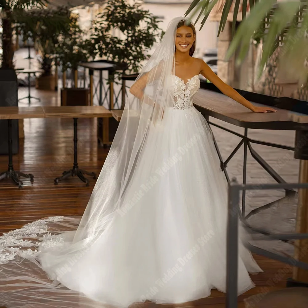 Abiti da sposa da donna con colletto a cuore Abiti da sposa sexy a-line Plus Size Banchetto di fidanzamento Abiti da sposa 2025 Personalizzato