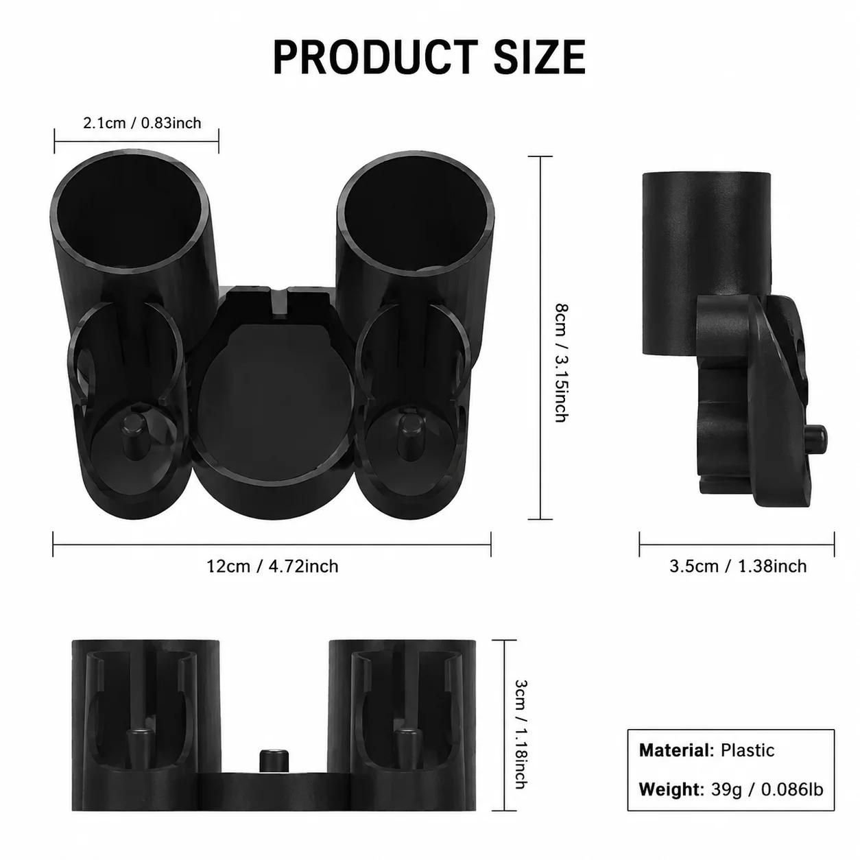 Electric Toothbrush Holder Compatible with Oral-B, 2 Slot Bathroom Organizer Stand with Charging Base Storage