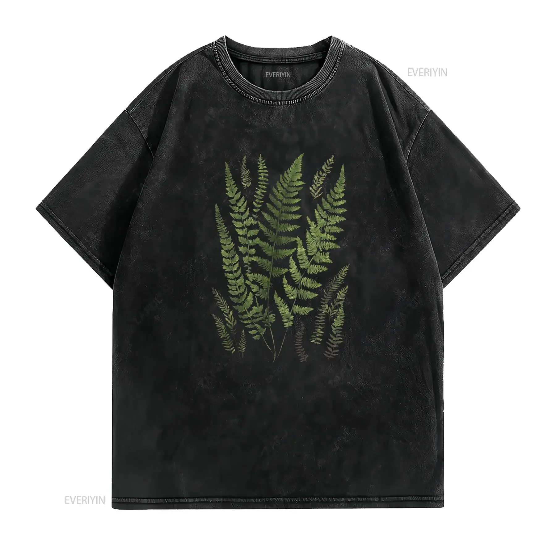 Fern Boho Cottagecore T Shirt Botanical Bliss Bohemian Print Explore Chic with a Touch of Nature's Charm vintage Washed homme