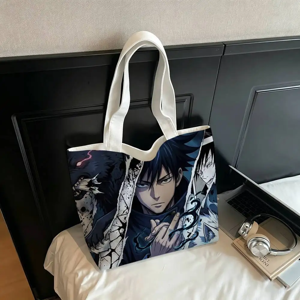 

Fushiguro Megumi Printed Canvas Tote Bag Shoulder Bag Commuter Mommy Shopping Bag