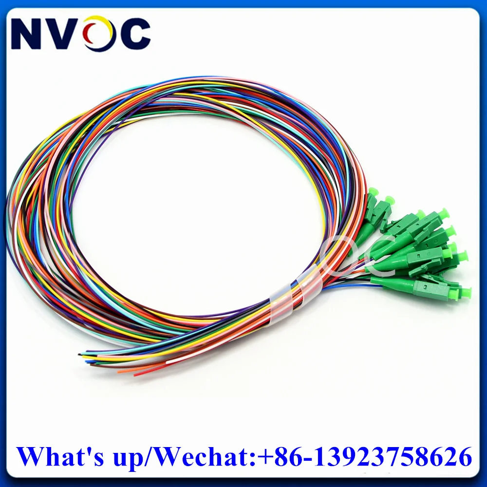 

12Fibers LC/APC 9/125 Fiber Optical Pigtail 12Colors LCAPC SM(9/125) G652D G657A1-0.9mm Cable-1M 1.5M 2M Optic Fiber Cable