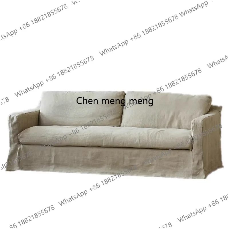 

Nordic Linen Fabric Single Seat Home Hotel Japanese Retro Living Room Small Apartment Sofa