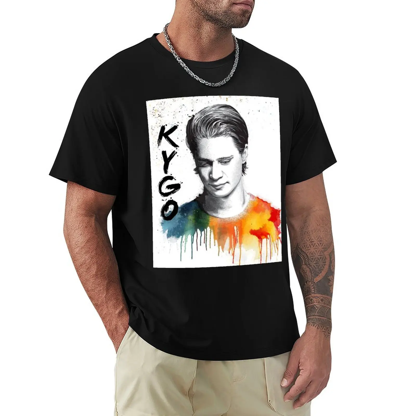 

Kygo portrait (fan-made illustration) T-Shirt Big Size Short Sleeve Casual Top