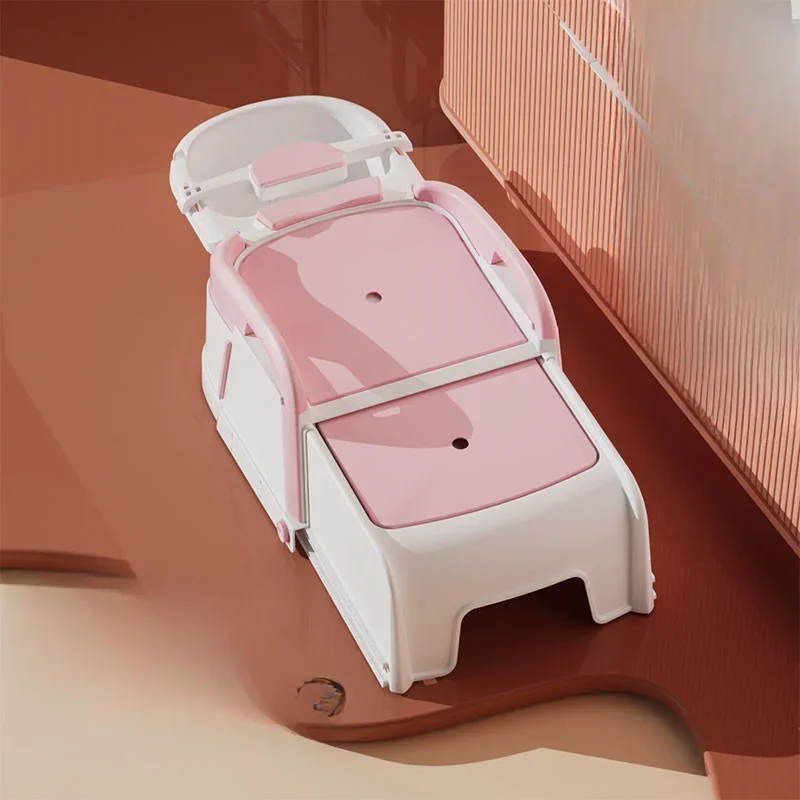 Children Mobile Shampoo Chair Foldable Beauty Salon Professional Hairdresser Washing Machine Recliner Cadeira Salon Furniture