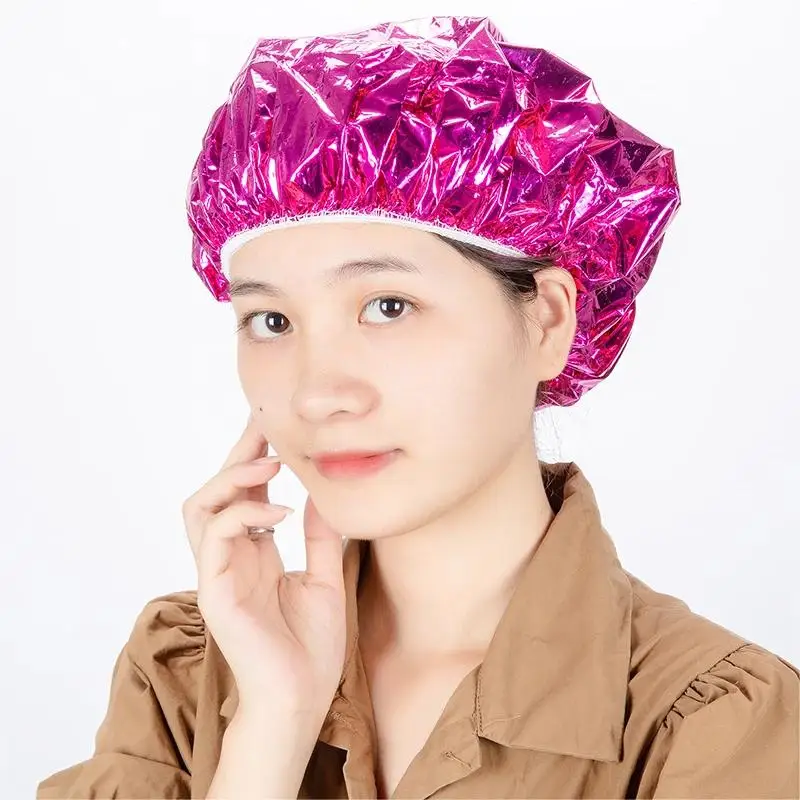 3/6pcs Rose Shower Cap Heat Insulation Aluminum Foil Insulation Hat Elastic Bathing Cap for Women Hair Perm Tool Barber Shop