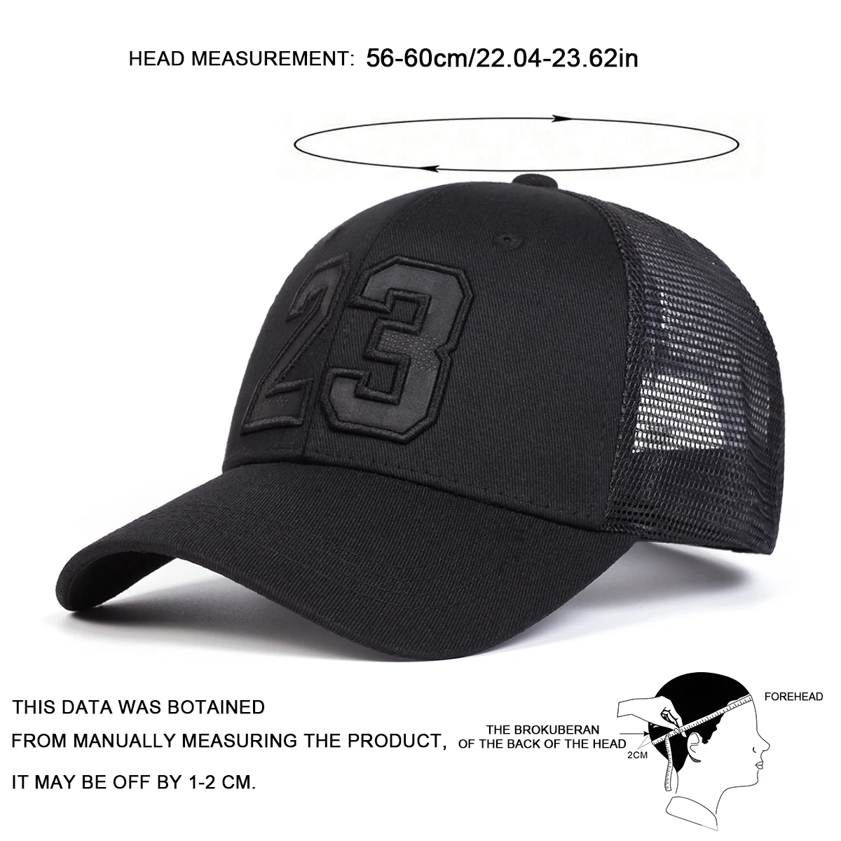 Unisex 23 Embroidery Baseball Net Caps Hip Hop Cap Spring Summer Outdoor Adjustable Casual Hats Sunscreen Hat ﻿