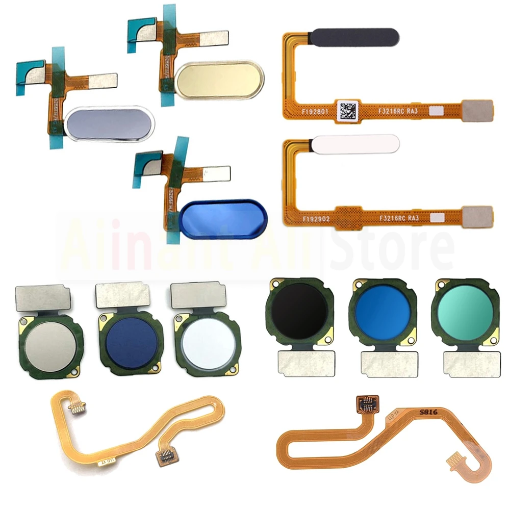 Aiinant Back Home Button Key Connector Touch ID Finger Scanner Fingerprint Sensor Flex Cable For Huawei Honor 9 9i 9X Lite