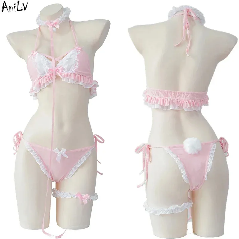 

AD1 AniLV 2022 Summer Sweet Girl Anime Cute Love Hollow Swimsuit Unifrom Cake Skirt Women Macaron Swimwear Outfits Costumes5@rD~