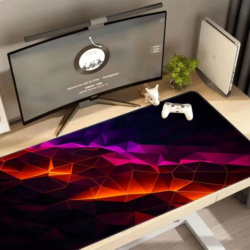 Abstract Geometric Pattern Extra Large Gaming Mouse Pad Durable Rubber Desk Mat for PC Esports Gaming