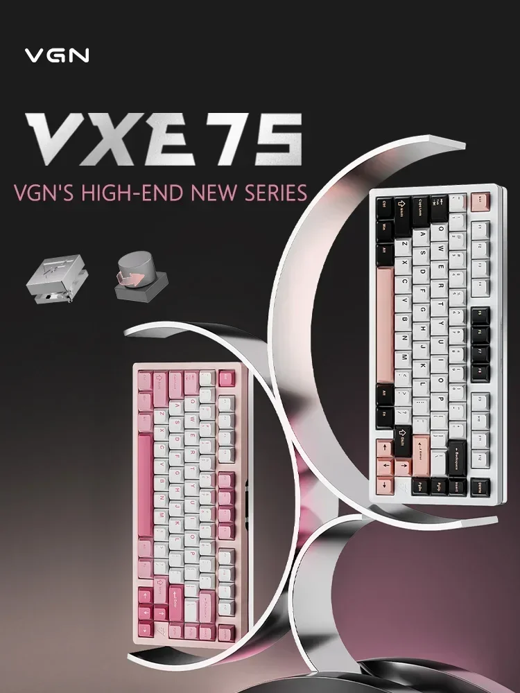 Vgn Vxe75 Tri Mode Keyboard 80 Keys Mechanical Aluminum Alloy Gaming Keyboard Customized Accessory For Computer Man Gamer Gifts