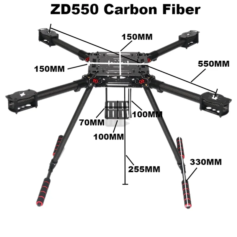 

Flyroun DroneHub ZD550 550 мм/ZD650 650 мм Рама квадрокоптера из углеродного волокна FPV Quad с посадочной защитой из углеродного волокна F550