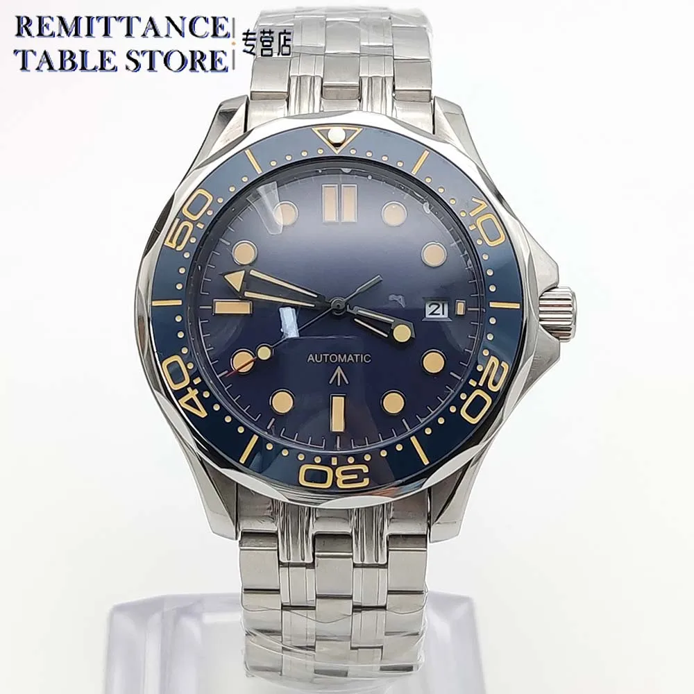 Men's Casual Business Automatic Mechanical 8215 Watch Brushed Stainless Steel Case Transparent Case Back Men's Watches