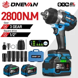 ONEVAN 2800N.M 2800W Avvitatore elettrico senza spazzole 1/2 pollici Avvitatore a percussione a batteria Strumento per cacciavite per batteria Makita 18V
