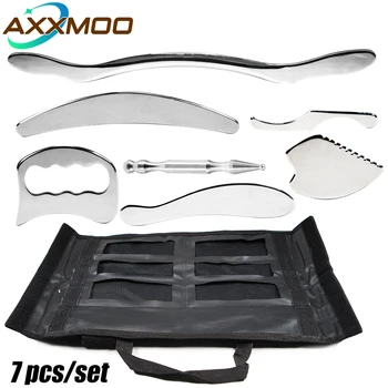 Outils de Énergie Gua Sha en Acier Inoxydable, Thérapie IASTM, Planche à Gratter, Ohio eur de Tissus Profonds, Guasha, Récupération du Fascia, 1/7 Pièces