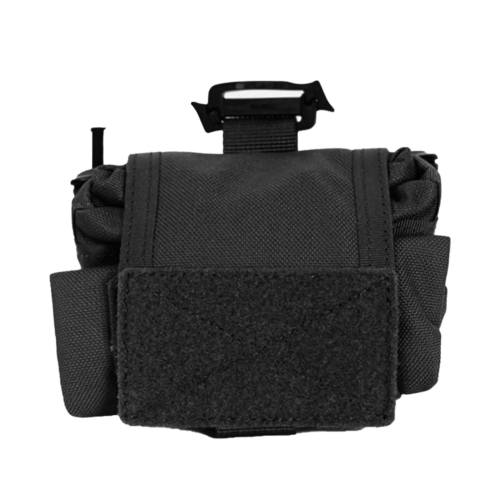 Tactical Dump Pouch Foldable MOLLE Utility Bag Outdoor EDC Storage Pouch Belt Hanging Gear Organizer Durable Nylon Black